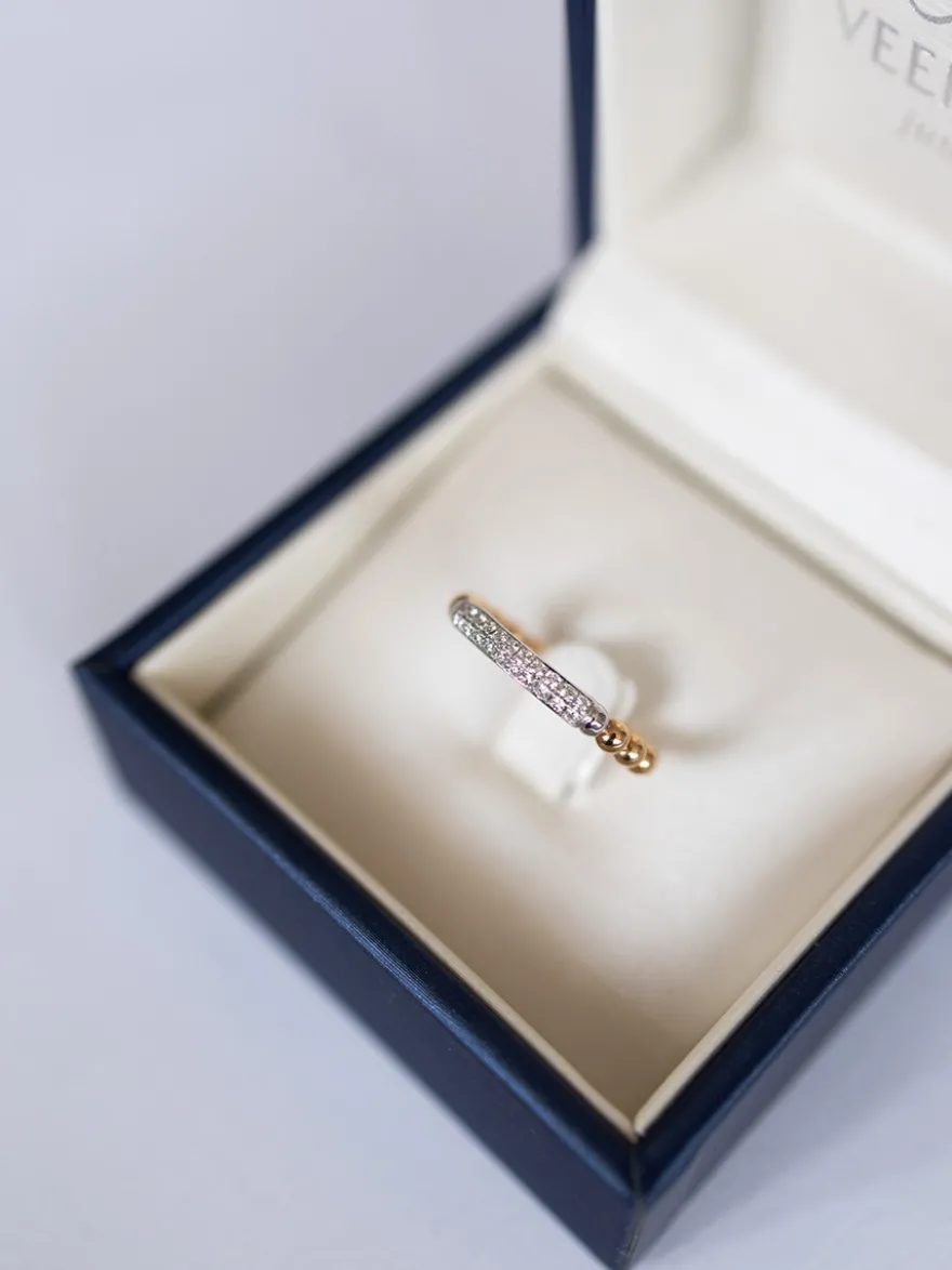 Al Coro Bolletjes ring met briljant - SALE!