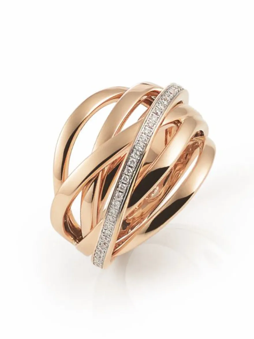 Al Coro Serenata ring roségoud met briljant + Luxe cadeau