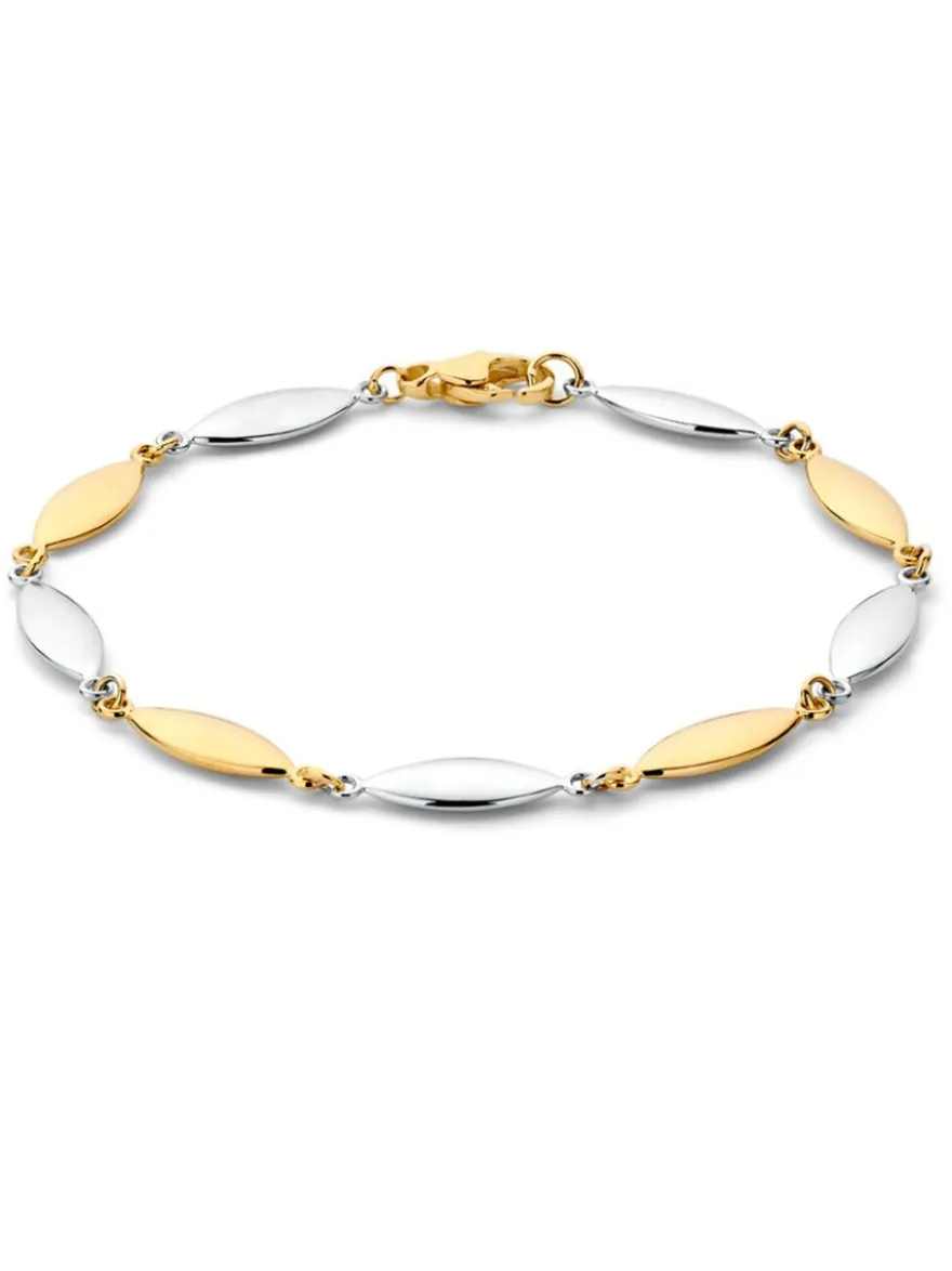 Bicolor armband met ovale elementen + Luxe Cadeau
