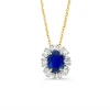 Bicolor collier met saffier en briljant 0,63crt + Luxe Cadeau