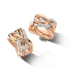 Bicolor creolen met diamant 0,22crt. + Luxe Cadeau