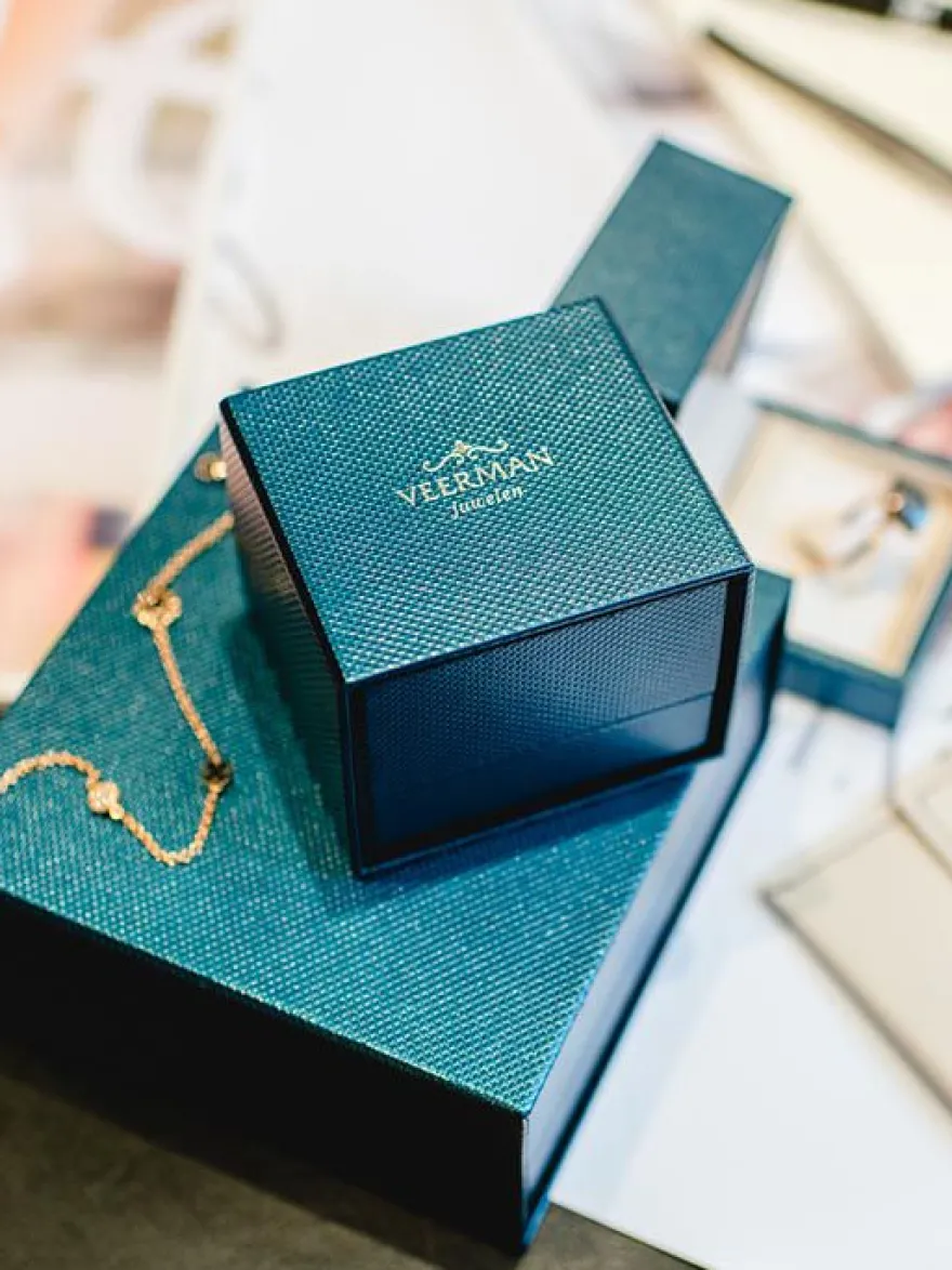 Brede Bicolor gouden ring met briljant + Luxe Cadeau