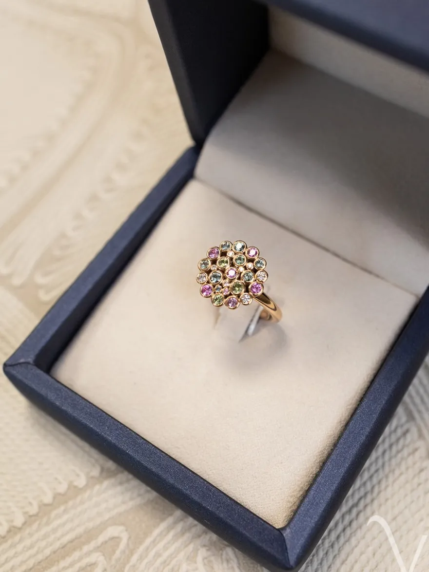 BRON Confetti ring 8RR4939BRMK/5 saffiermix + Luxe cadeau