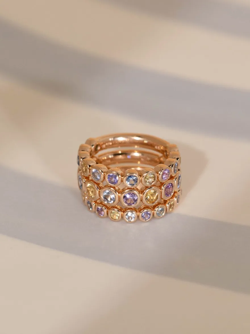 BRON Confetti ring saffier mix 8RR4893LIGHT + luxe cadeau