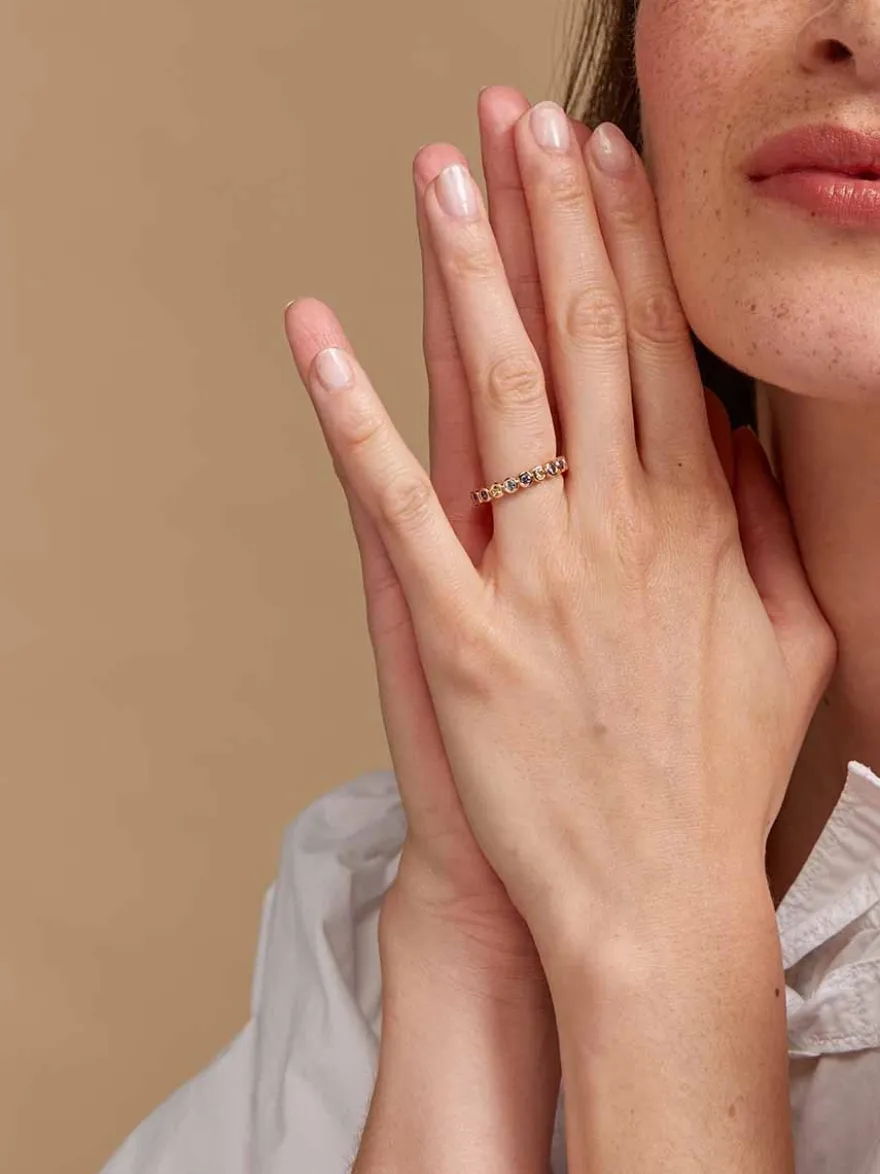 BRON Confetti ring saffier mix 8RR4893LIGHT + luxe cadeau