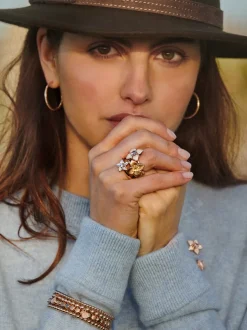 BRON Poppy ring ceylon saffier 8RR4916CS + luxe cadeau