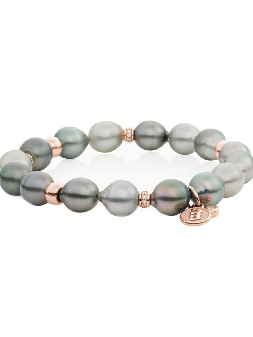 Bron reflex armband met tahiti parels en diamanten