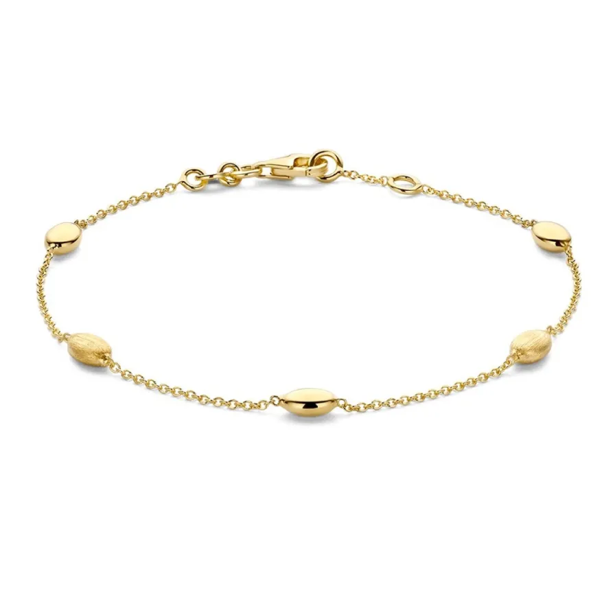 Geelgouden armband met speelse elementen + Luxe Cadeau