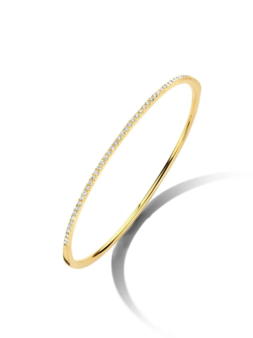 Geelgouden bangle met briljant 0,53crt. + Luxe Cadeau