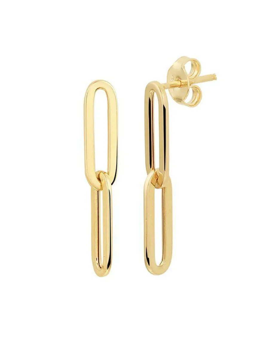Geelgouden closed-forever oorhangers + Luxe Cadeau