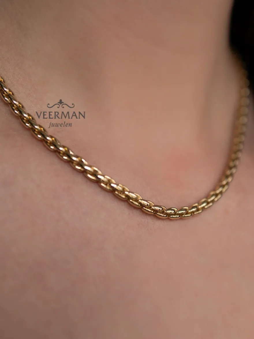 Geelgouden collier met klassieke schakel + Luxe cadeau