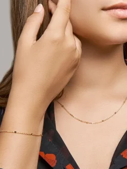 Geelgouden schakelarmband met plaatjes + Luxe Cadeau
