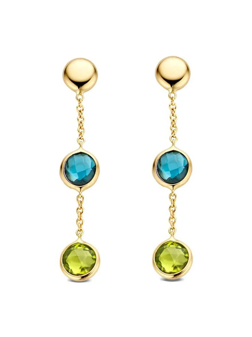 Oorstekers met topaas en peridot + Luxe Cadeau