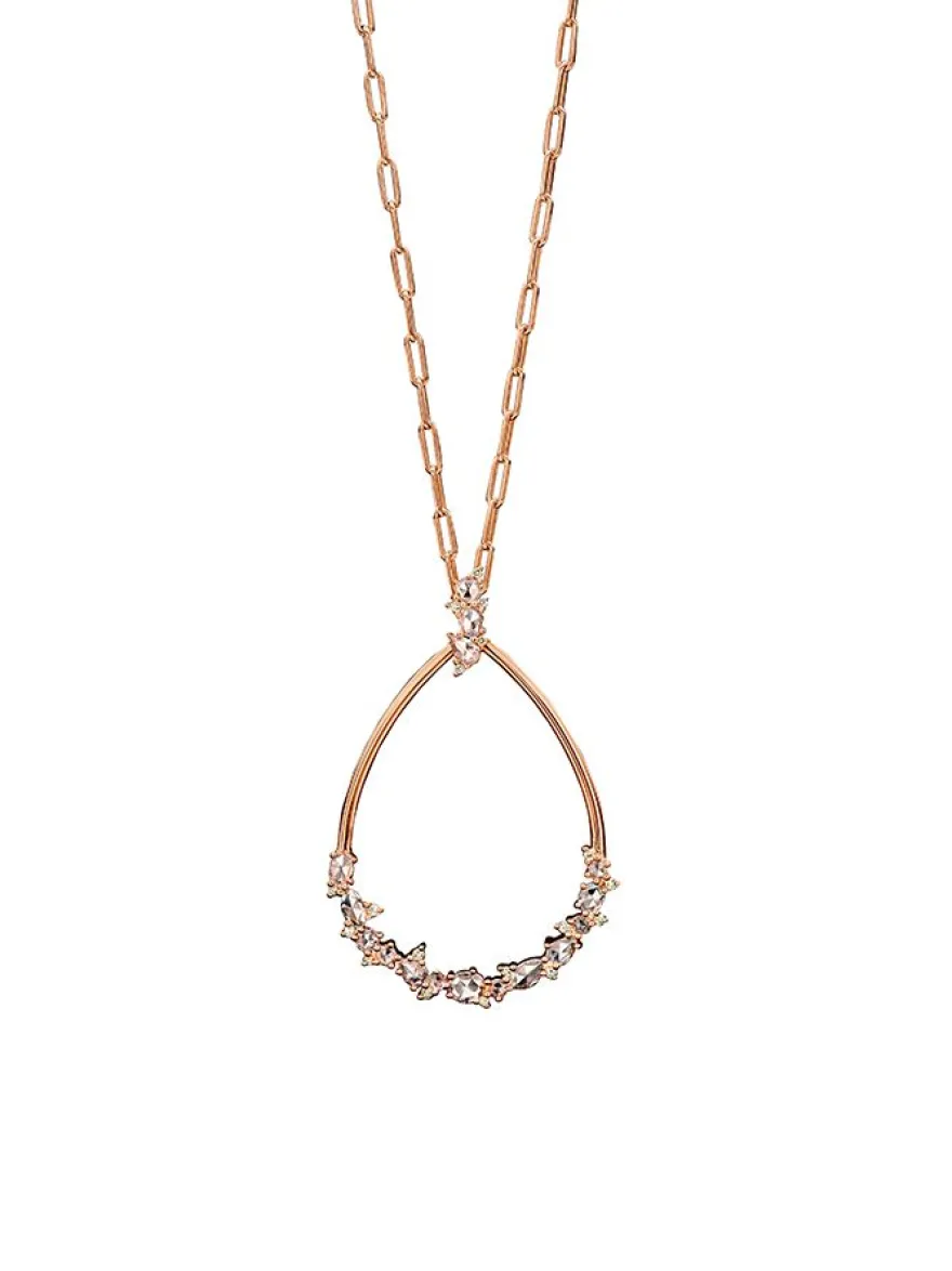 Roos 1835 Jackie Collection hanger roségoud met diamant 1,00crt.