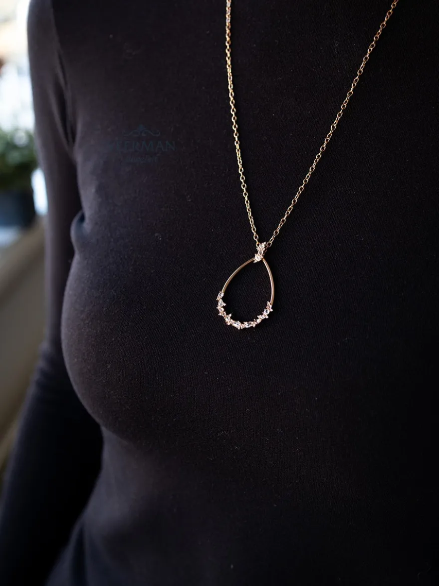 Roos 1835 Jackie Collection hanger roségoud met diamant 1,00crt.