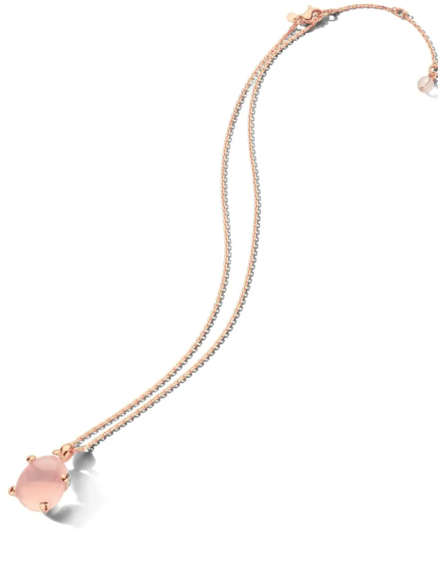 Roségouden collier met rozekwarts hanger - Grote collectie